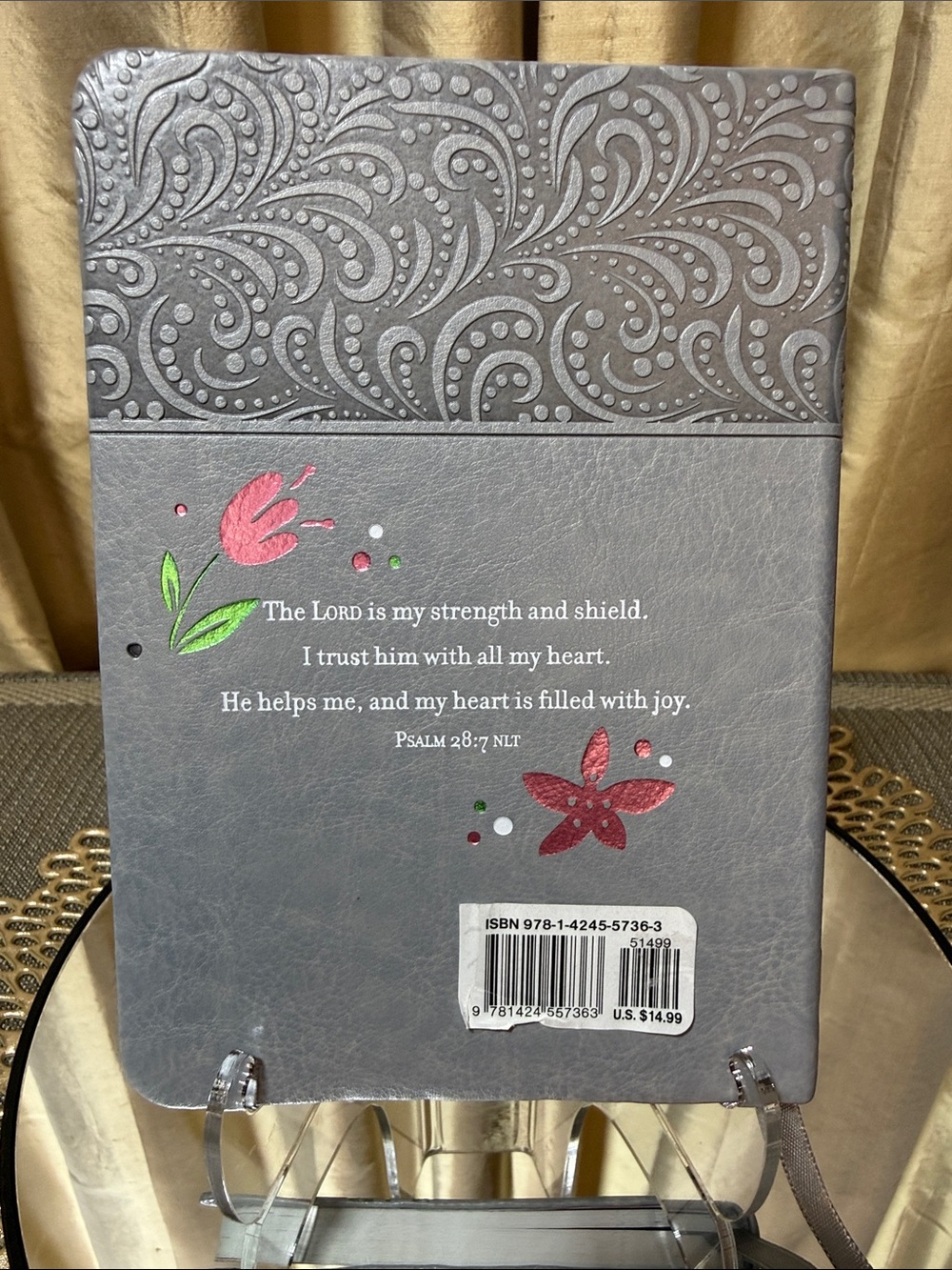 Prayers & Promises for Busy Moms Journal - Gray with Pink & Green Floral - Picture 2 of 7